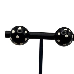 Black and White Polka Dot Stud Earrings Fashion Accessory